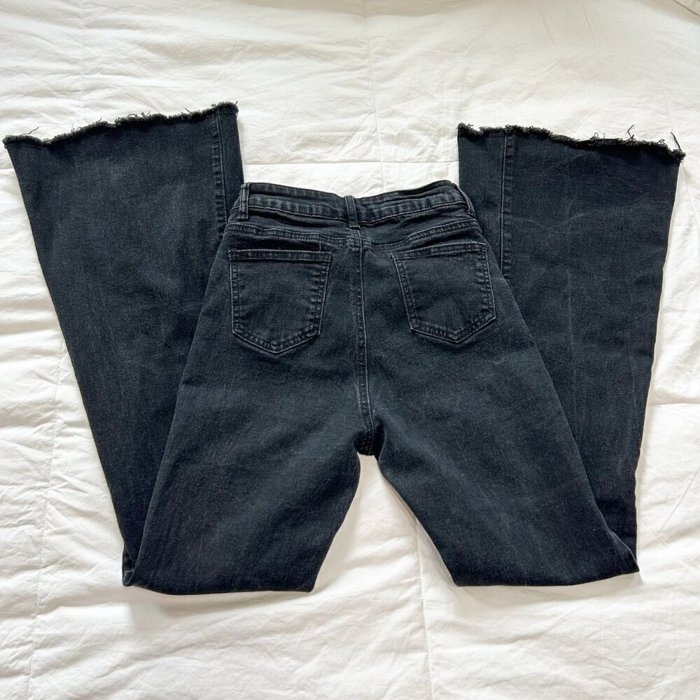 Shein High Rise Flared Black Denim Jeans Cotton Blend Women’s Size Small 4 - Picture 5 of 8
